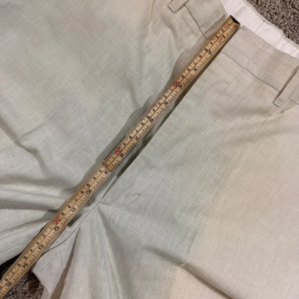 80s Haggar Linen Dress Pants Men 38x32 Cream Good Vintage Made in USA Textured